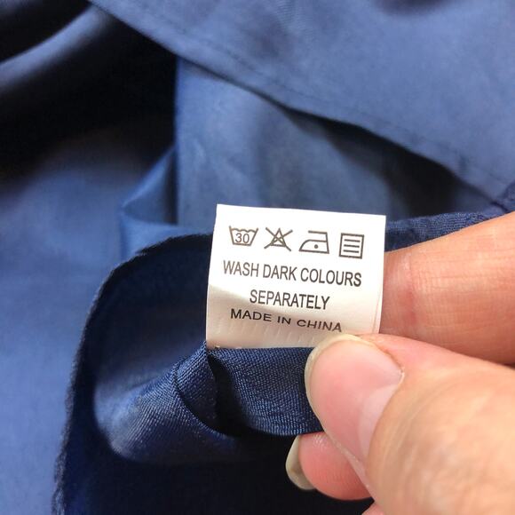 NWT Yige Dark Blue High Waist Flared Pleated Chic Office Workwear Midi Skirt 8 - Picture 10 of 10